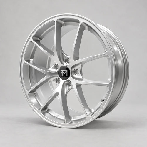 FM01 Stratos silver wheel studio visualization