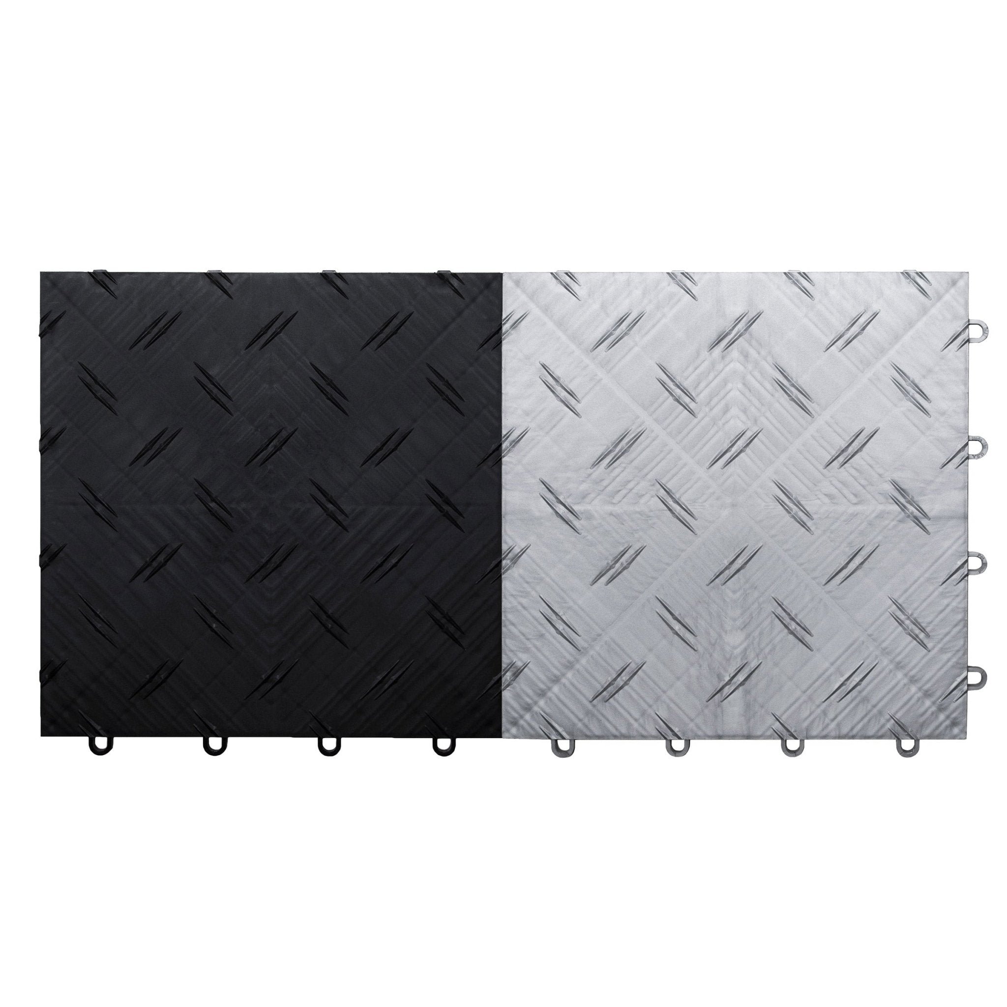 Motofloor Modular Garage Flooring Tiles 48 Square Feet per Box 1' X 1' Tiles - FORGED METALLICS